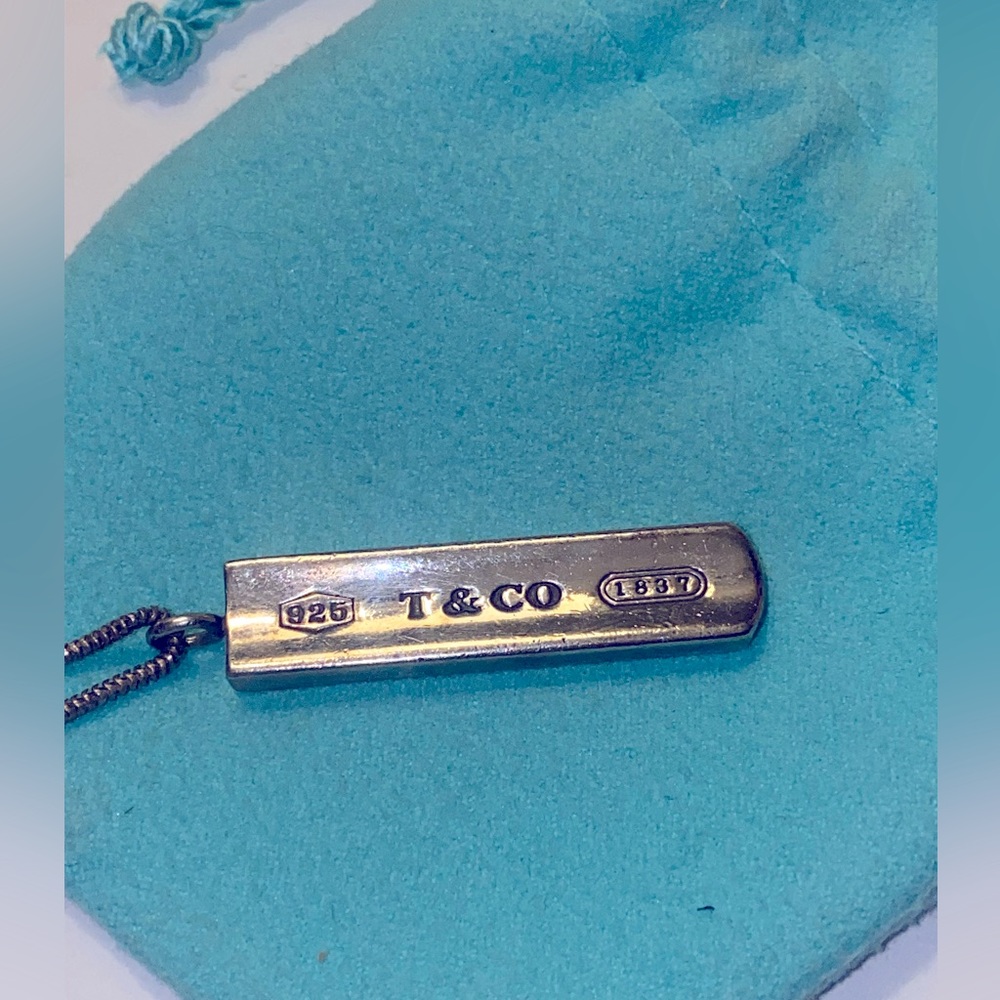 Tiffany & Co 1837 Bar Pendant Necklace